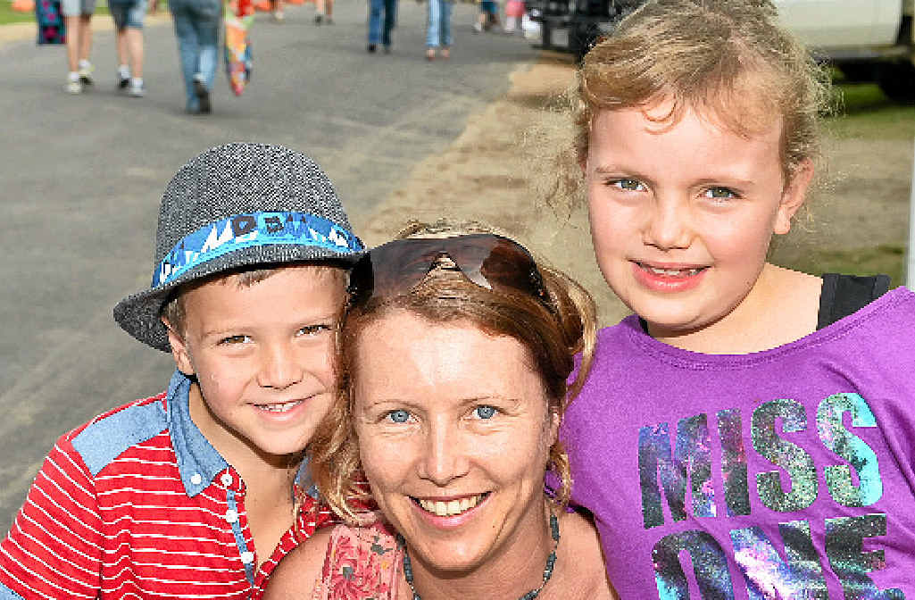 Charlotte White, of Nambour, with Oliver, 6, and Primrose, 8. Charlotte White, of Nambour, with Oliver, 6, and Primrose, 8.